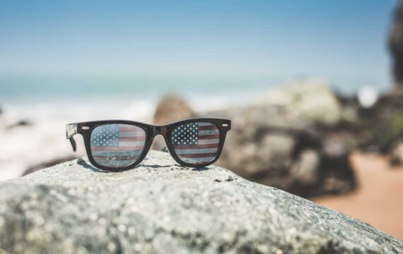 Funny USA America Flag Retro Sunglasses