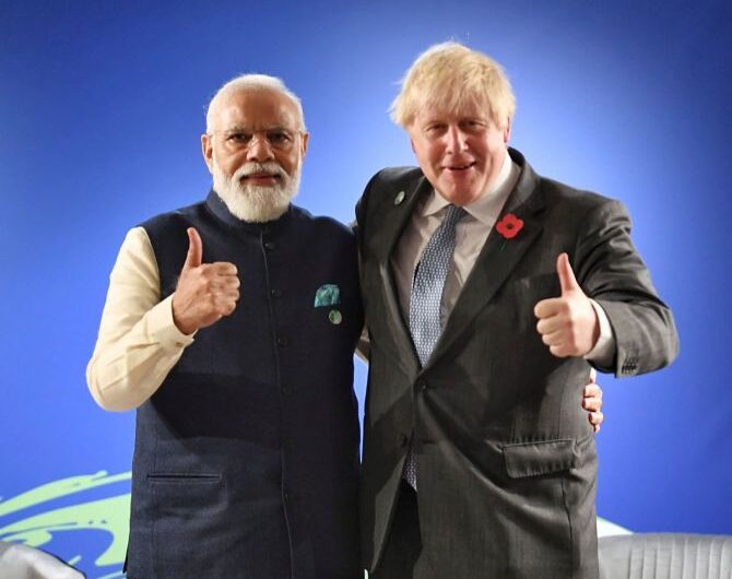 PM Narendra Modi with UK PM Boris Johnson