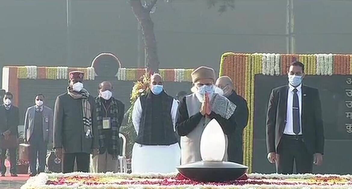Prime Minister Narendra Modi pays tribute to former PM Atal Bihari Vajpayee on his 96th Birth Anniversary ANI